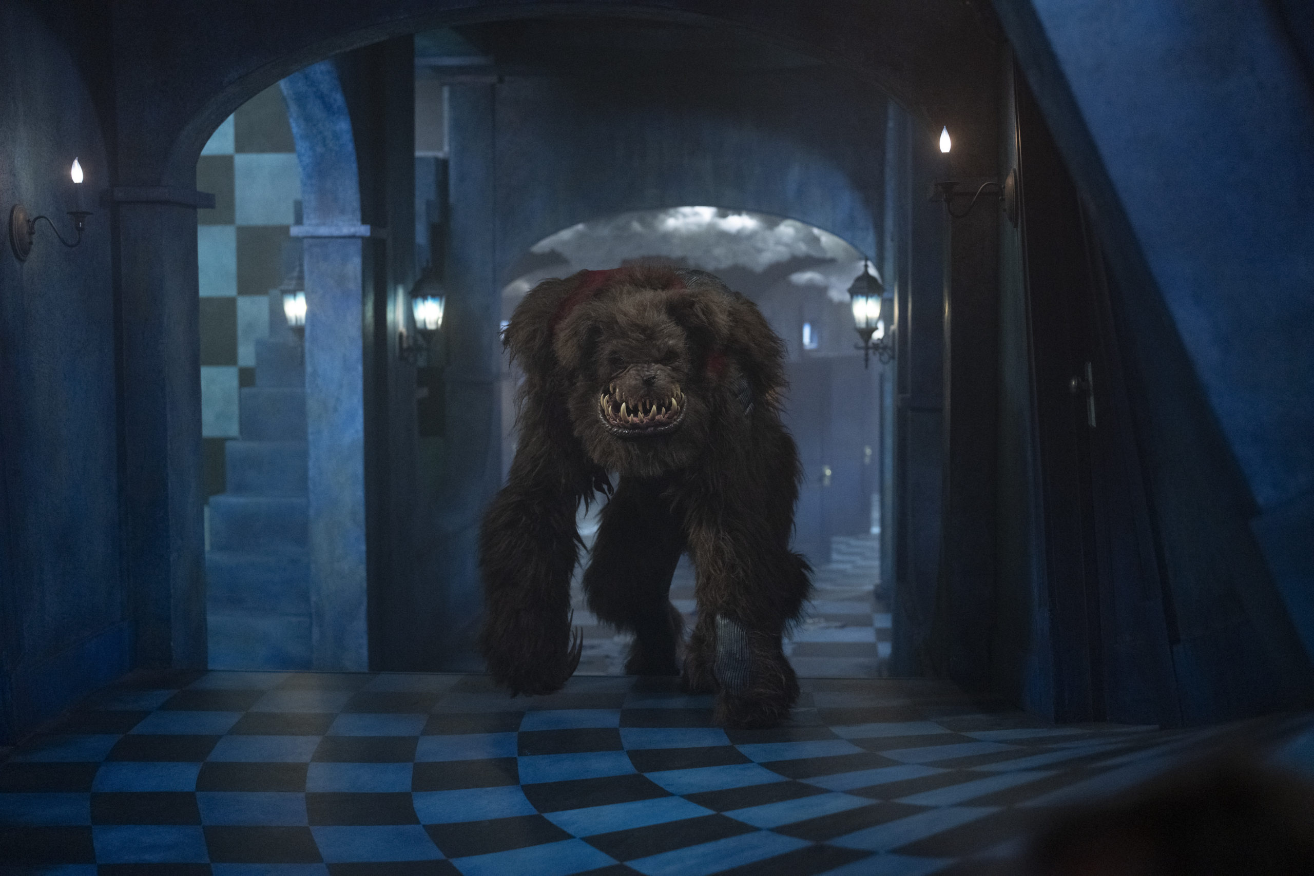 Scary teddy bear Chauncey Beast in 'Imaginary'