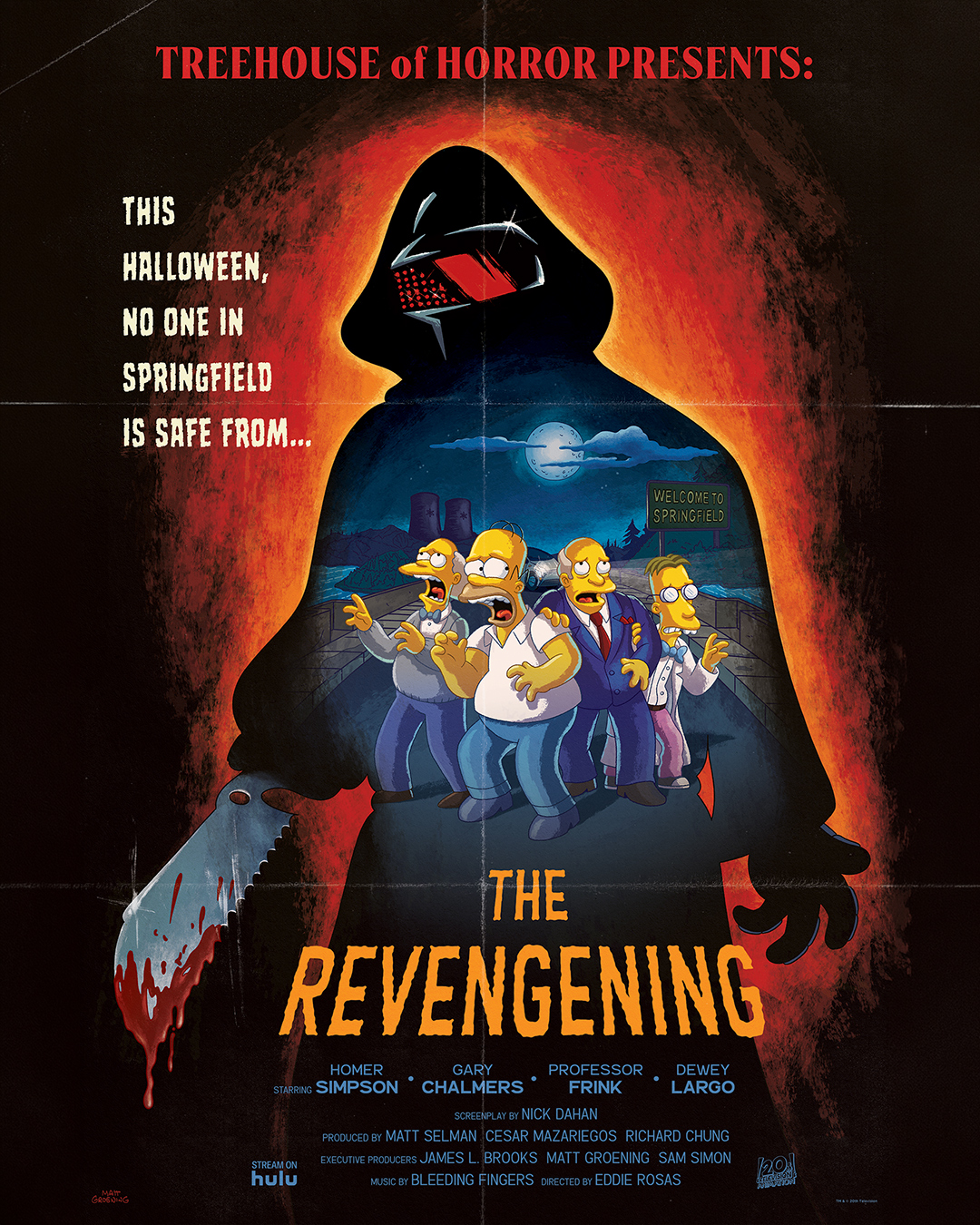 A poster for 'The Simpsons' "Treehouse of Horror Presents: The Revengening"