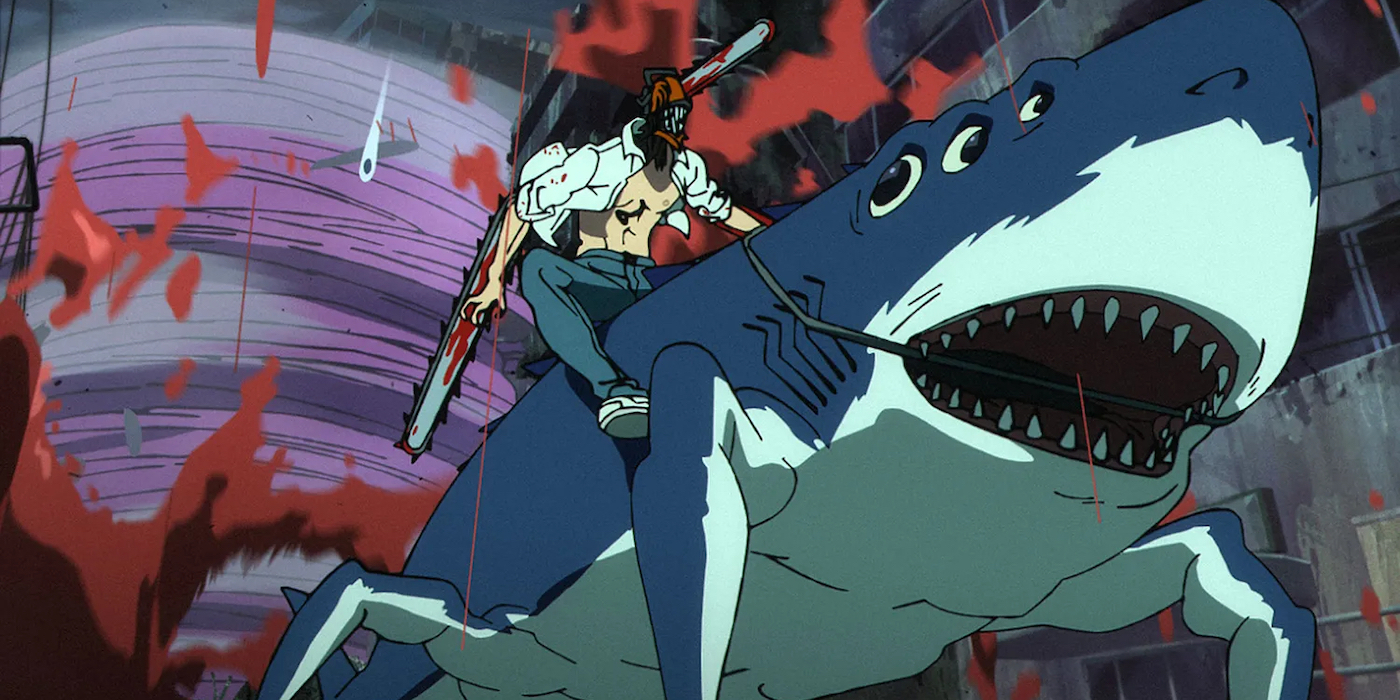 Denji rides Shark Fiend in Chainsaw Man: The Movie - Reze Arc.
