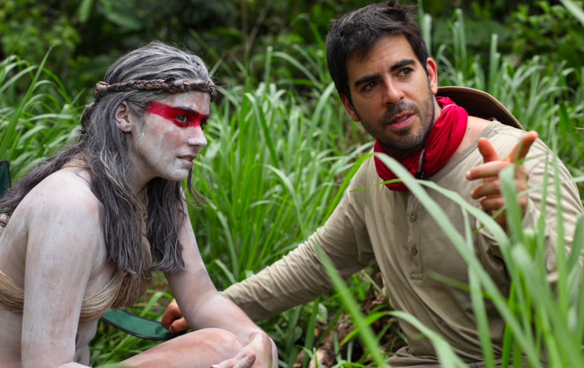 Here's Eli Roth With Lorenza Izzo On 'The Green Inferno' Set