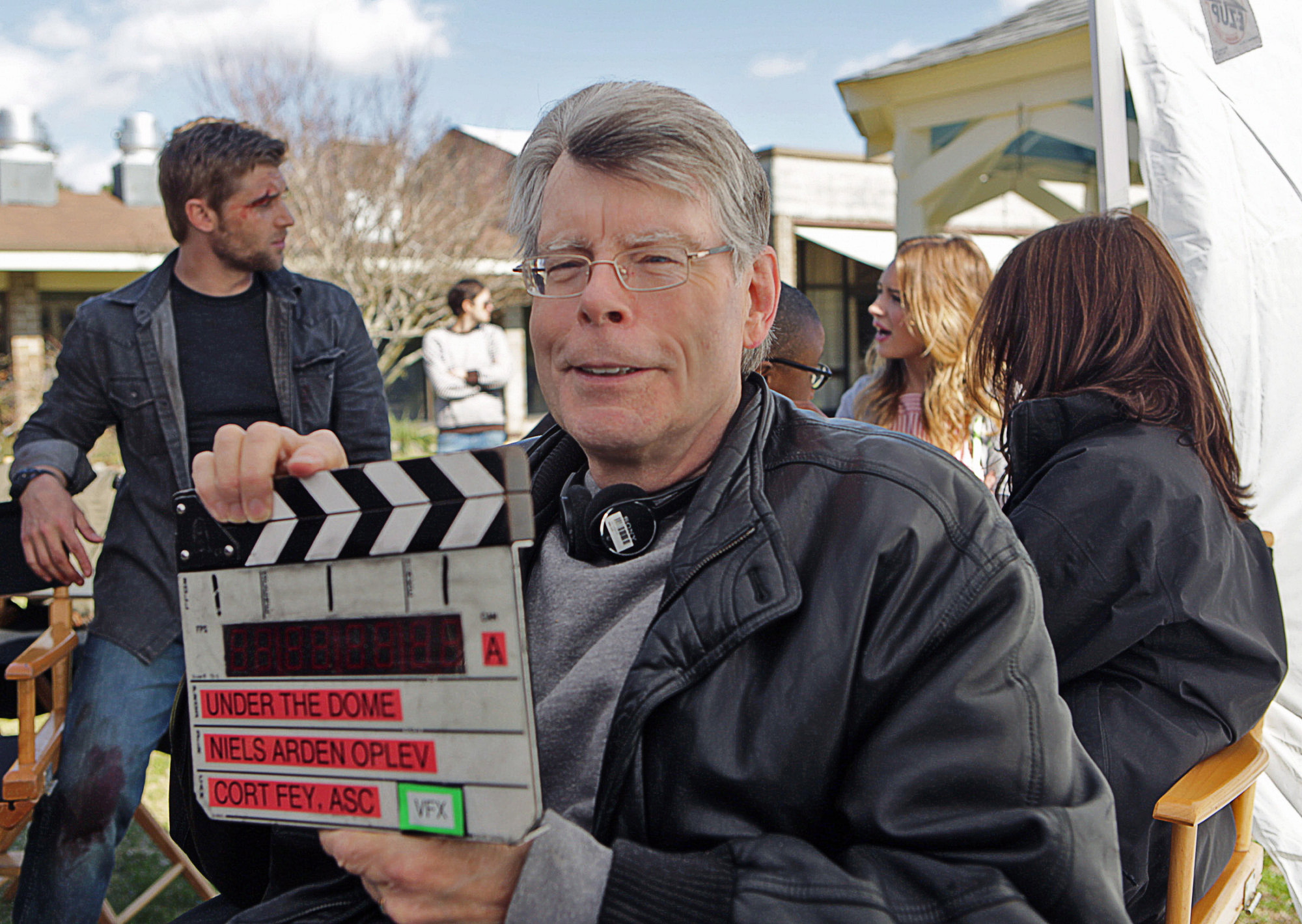 Stephen King is pictured on the set of "Under The Dome." When he met with reporters Thursday, the prolific author was asked what scares him."You guys," he deadpanned. THE CANADIAN PRESS/HO, CBS Broadcasting Inc.