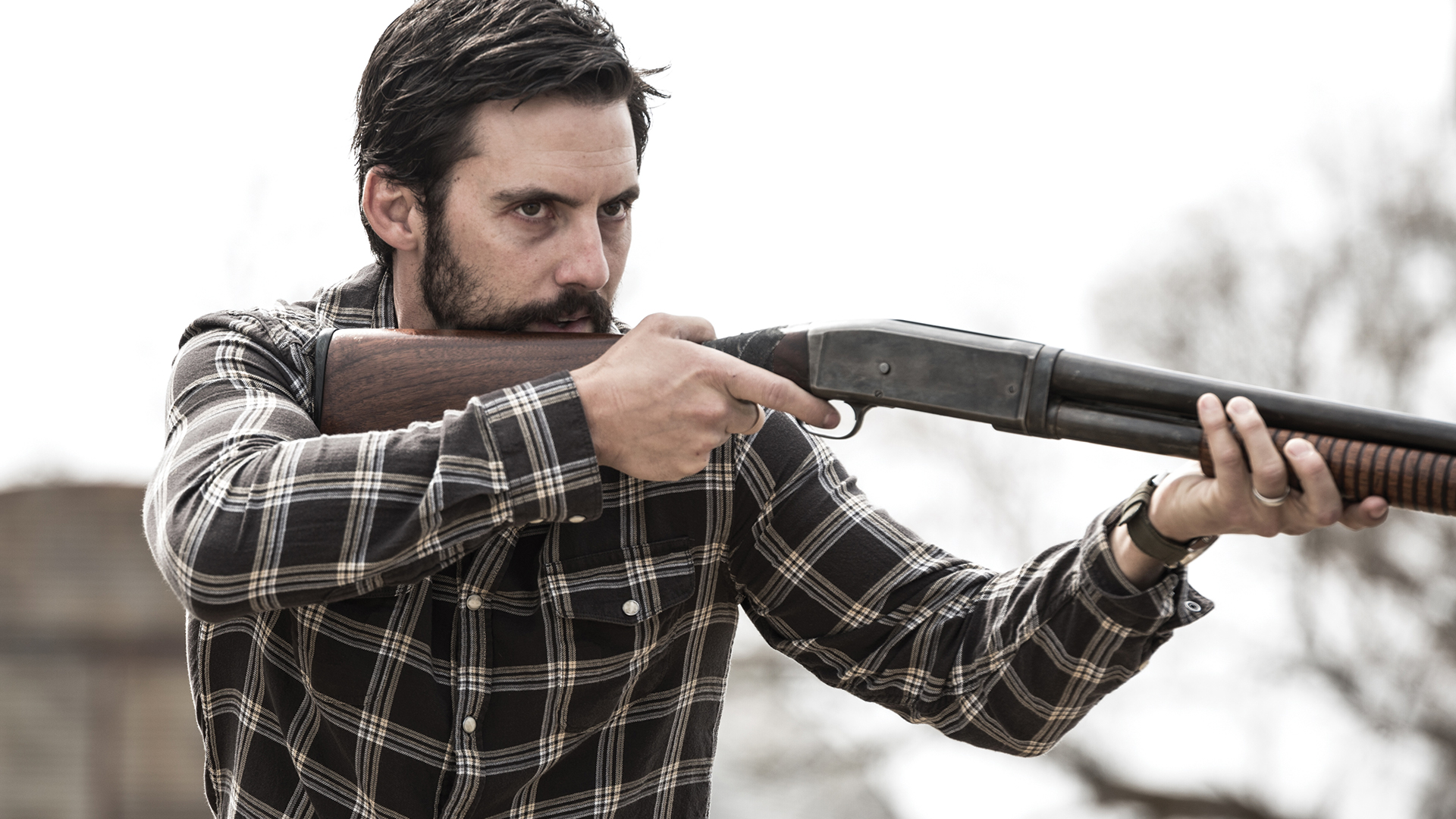 Milo Ventimiglia stars as the mysterious Jackson Pritchard living on the outskirts of Devil's Gate. Film still from DEVIL'S GATE. Photo credit: David Bukach.