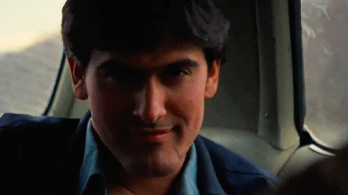 The Evil Dead Bruce Campbell Grinning