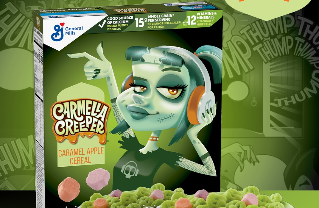 General Mills Officially Announces "Carmella Creeper" as First New Cereal  Monster in 35 Years! - Bloody Disgusting